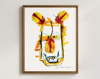 Grrrrrrrrrrr Botanical Garden Creature Art Print (5x7, 8x10, 11x14, 16x20)