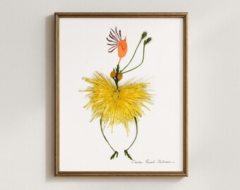 Twirlin Curlin Botanical Flower Gal Art Print (5x7, 8x10, 11x14, 16x20)