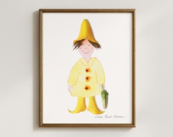 Rainy Daisy Botanical Flower Gal Art Print (5x7, 8x10, 11x14, 16x20)