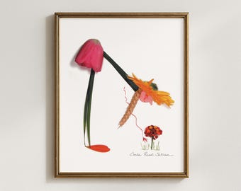 Camille Jardin Botanical Flower Gal Art Print (5x7, 8x10, 11x14, 16x20)