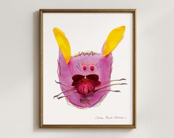 Booboo Kitty Botanical Garden Creature Art Print (5x7, 8x10, 11x14, 16x20)