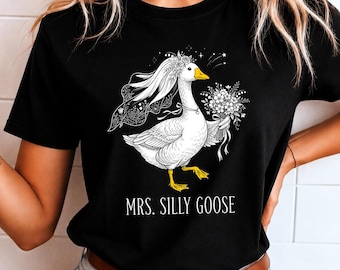 Mrs Silly Goose Bride Png, design divertente per sublimazione di matrimoni, download digitale per addio al nubilato, clipart umoristica per festa di addio al nubilato