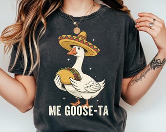 Me Goose-Ta Goose Taco SVG PNG Design, Funny Mexican Goose Graphic, Cute Sombrero Animal Cut File for Cricut Silhouette