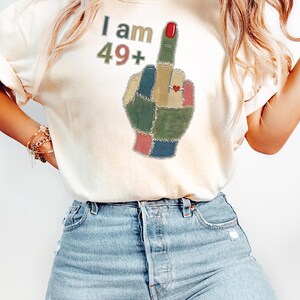 I Am 49+ PNG: Faux Patchwork Camo Birthday Design Celebration png Camouflage Quilted Pattern Rustic Graphic (Digital Download)