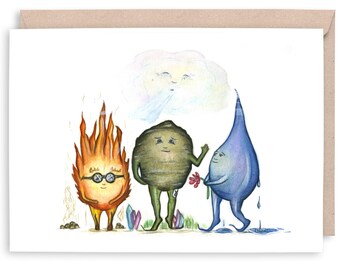 ELEMENTS  - Blank Card - thank you card, birthday card, primary elements, greeting card