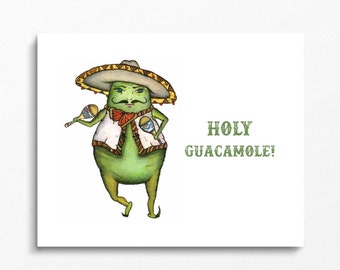 Guacamole Snack Folk Art Print Mexican Folk Art - Etsy