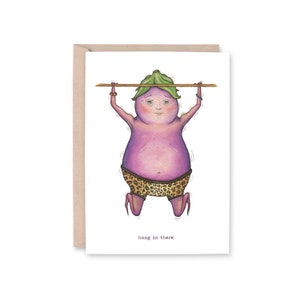 AUBERGINE - « accrochez-vous » - carte de motivation, carte de soins personnels, carte d'encouragement, carte d'anniversaire, fitbit