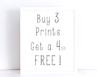 Buy 3 Prints and Get a 4th FREE! -  Illustration, Art Print, Wall Art, nursery, kitchen decor, a little sun, Discount