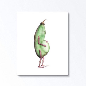 PEAPOD - ART PRINT - There&#39;s a pea in the pod! Sweetpea, illustration, nursery art, baby shower, home decor, baby print
