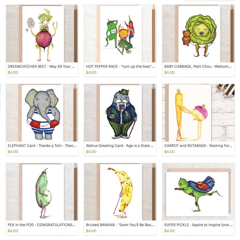 Stationery CARD SET VARIETY Pack of 8 Cards Envelopes Etsy