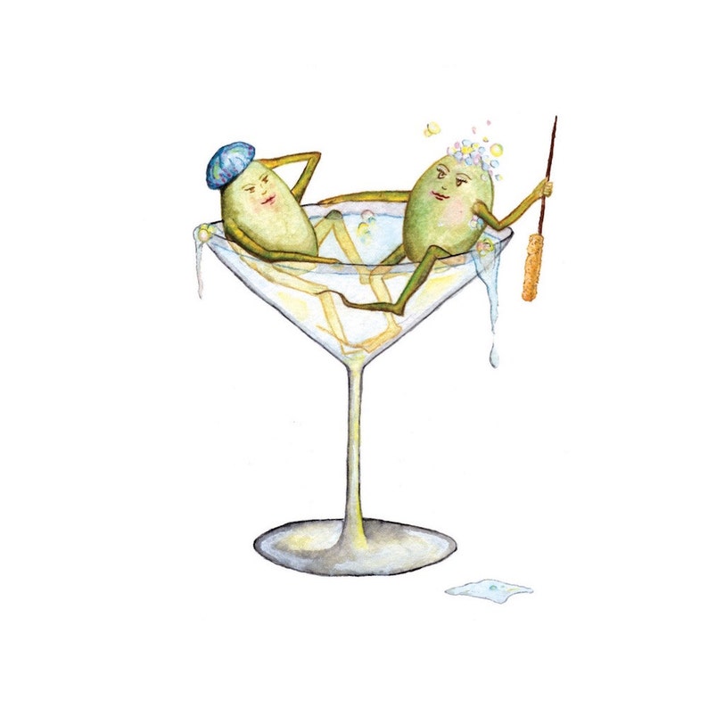 MARTINI OLIVES This Might Get Dirty Celebration, Birthday, Anniversary, dirty martini, invitation Greeting Card image 3