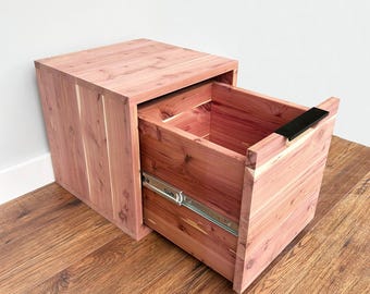 Aromatic Cedar Storage Cabinet, Solid Wood, Single Deep Drawer Chest with Soft Close Guides