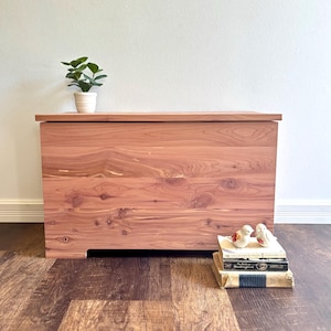Eastern Red Cedar Solid Wood Linen Chest, Handcrafted Natural Moth Protection
