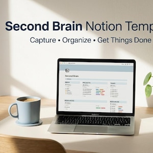 Notion Second Brain Template | PARA Method Productivity System | Digital Planner | Notion OS | Goal Tracker | Knowledge Management