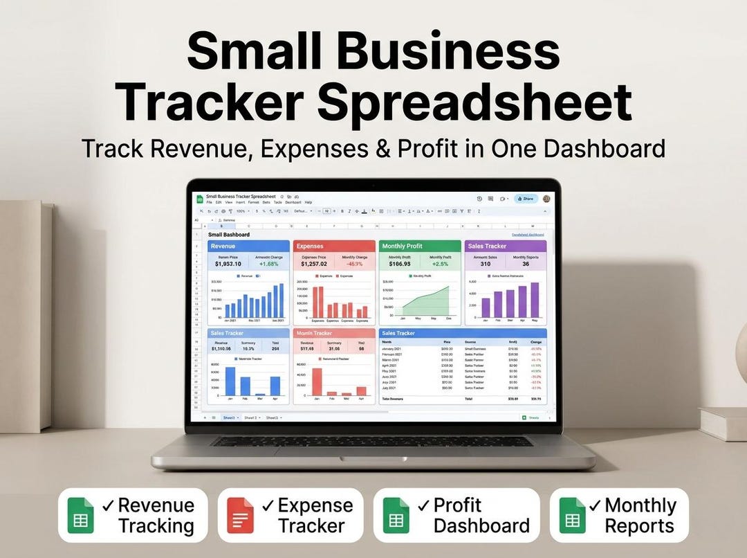 Small Business Bookkeeping Spreadsheet | Google Sheets Template for ...