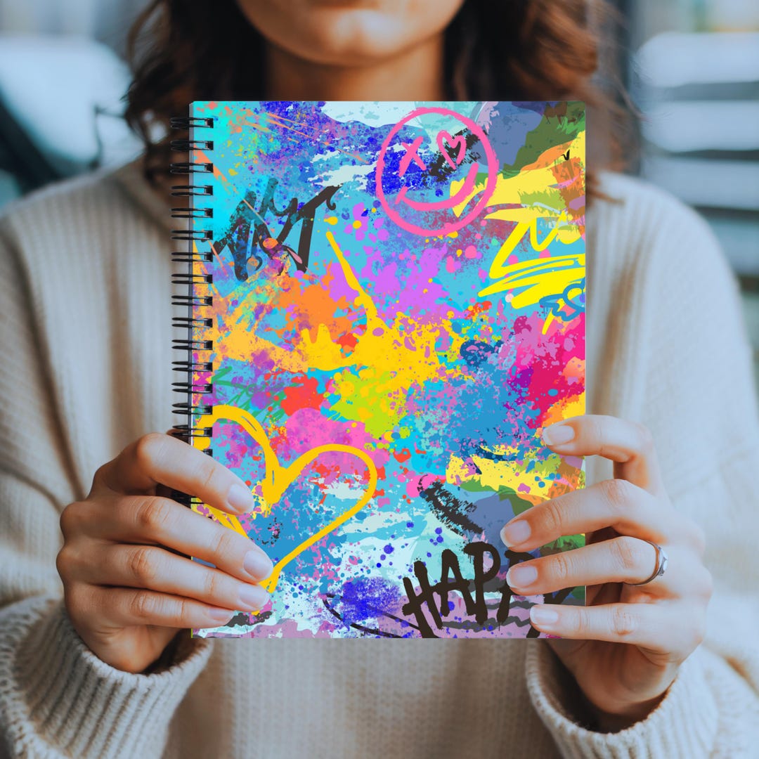 Graffiti Art Spiral Notebook: Colourful Wire-bound Journal, Record ...