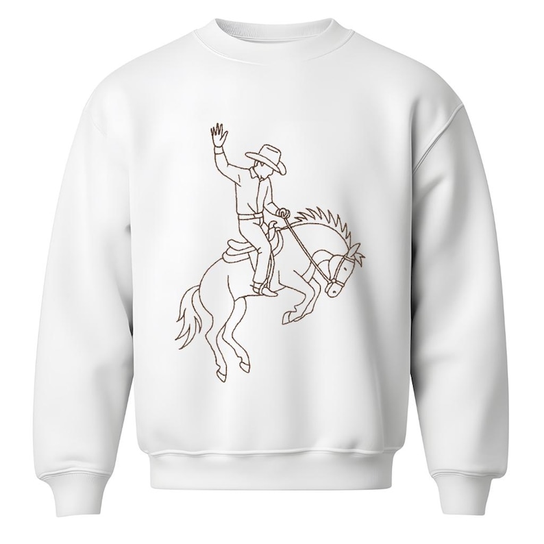 Cowboy Bronc Rider Hand Embroidery Pattern: Western Rodeo Design (PDF ...