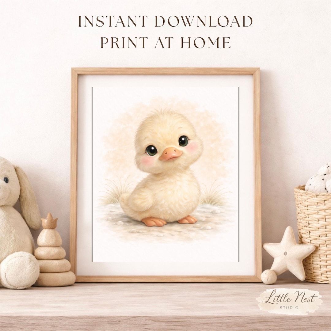 Baby Duckling Nursery Wall Art Printable, Farm Animal Nursery Decor ...
