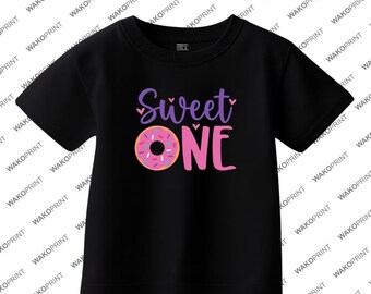 Sweet One Birthday T-Shirt | Sweet Birthday Girl Graphic Tee for All | White and Black All ages