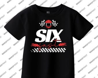 One Fast / Two Fast Birthday Shirt – Race Car Checkered Flag Tee – Choose Age 1–9 – Toddler Boys Birthday Outfit