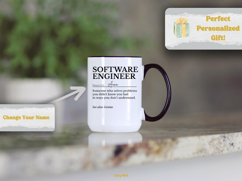 Personalized Software Engineer Coffee Mug 15oz Custom Software Engineer ...
