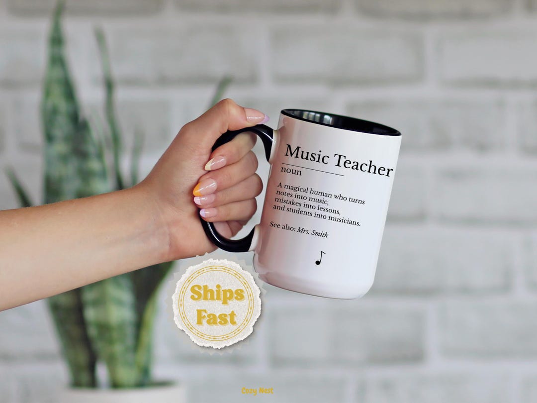 Personalized Music Teacher Coffee Mug Custom Music Teacher Name Gift ...