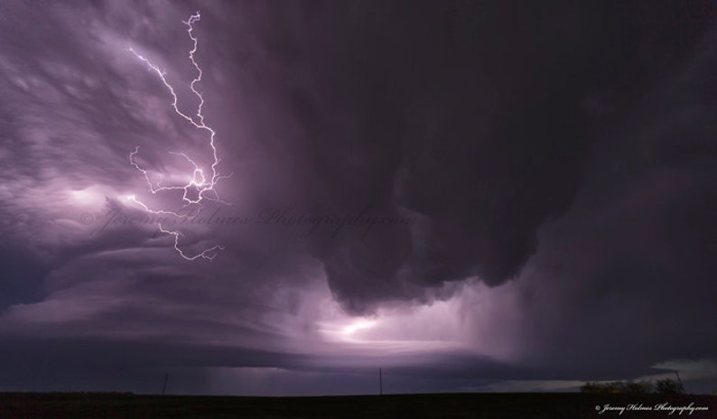 Fine Art Print of an Amazing Supercell Thunderstorm With Lightning at ...