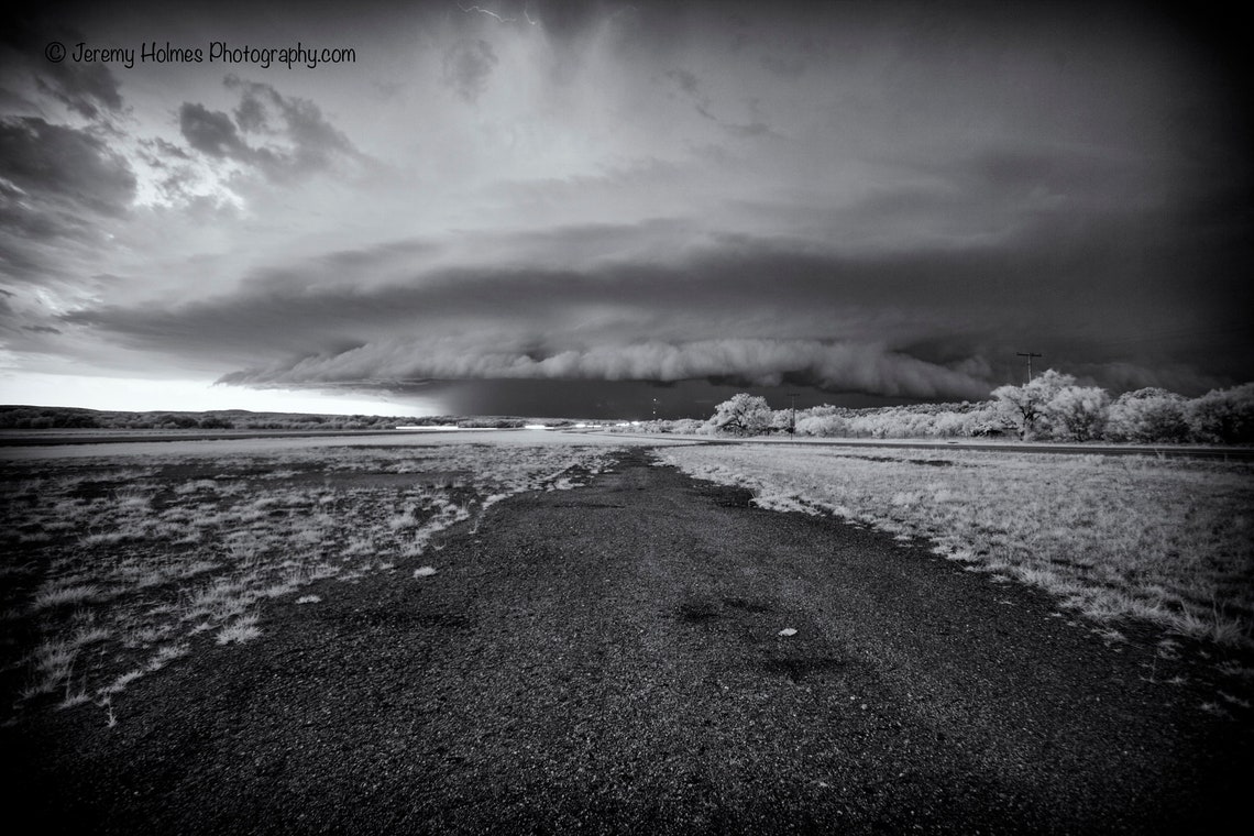 Texas Supercell Thunderstorm Black and White Fine Art Photography Print ...