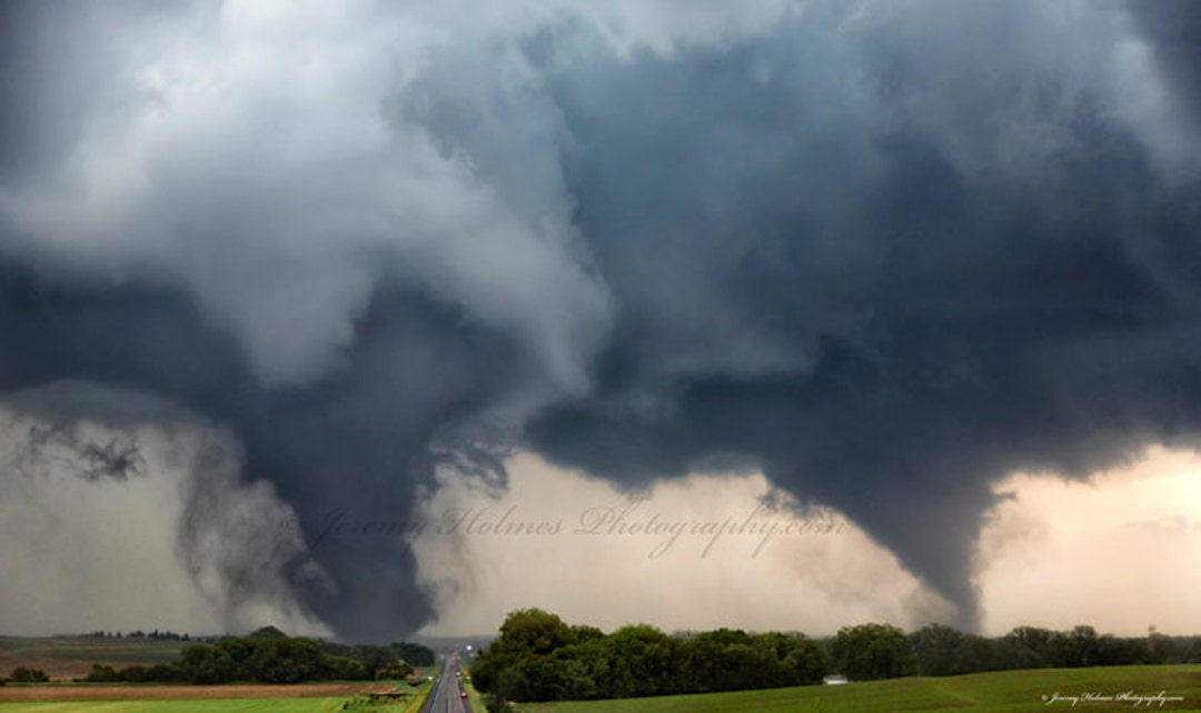 Fine Art Print of an Amazing Supercell Thunderstorm With Two Tornados ...
