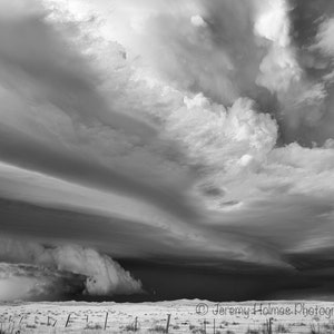 Colorado supercell fine art black and white photography print