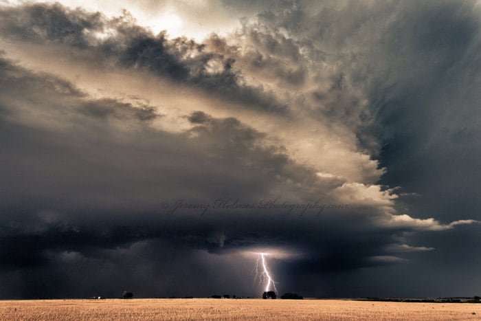 Fine Art Print of a Supercell Thunderstorm With Lightning Bolt - Etsy