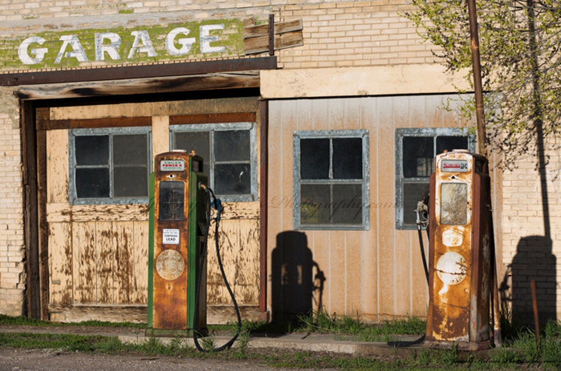 Fine Art Print of a Vintage Gas Station With Gas Pumps in Utah Perfect