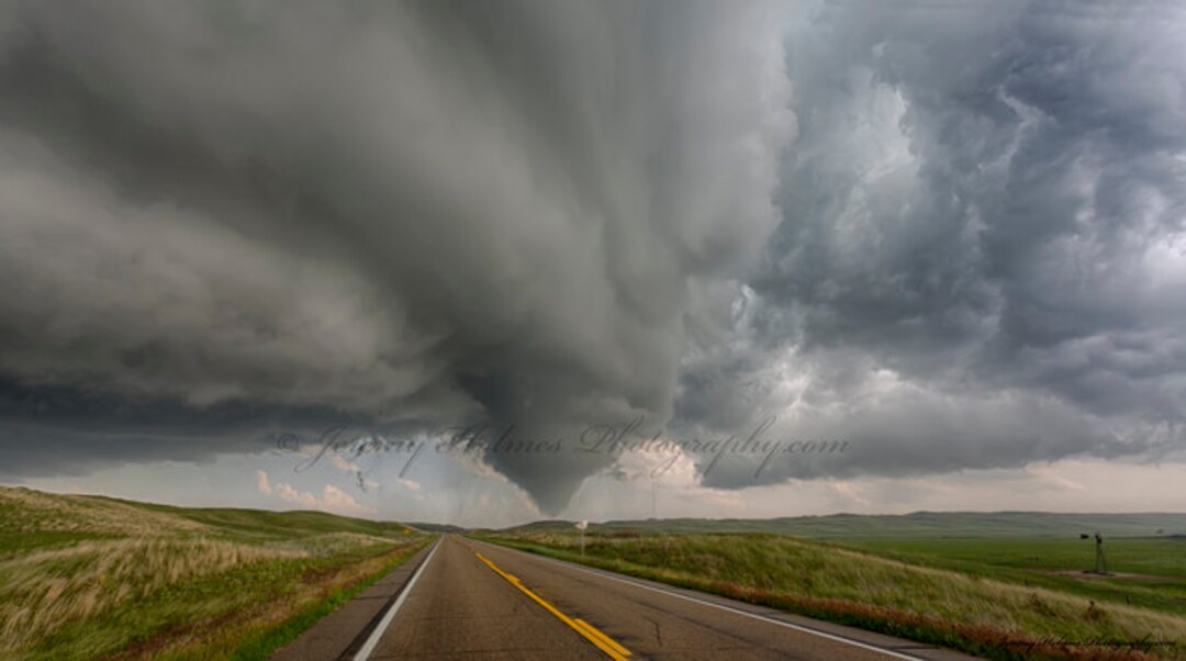 Fine Art Print of an Amazing Supercell Thunderstorm With Tornado in ...