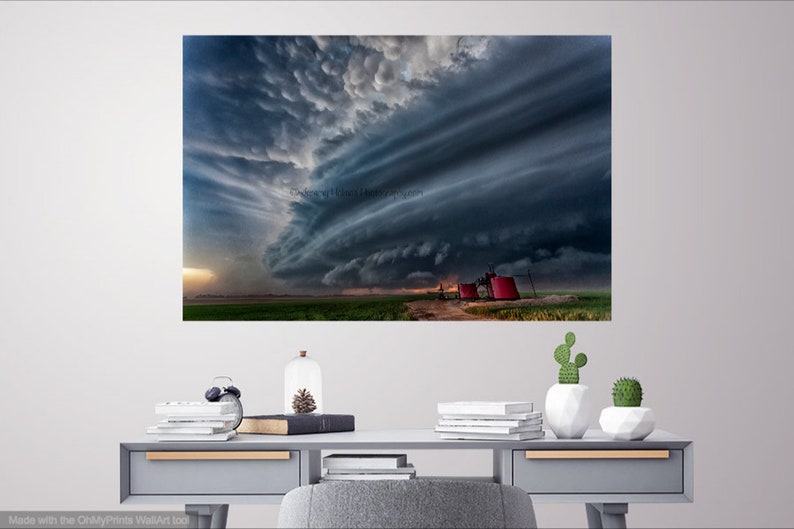 Kansas supercell thunderstorm with mammatus clouds fine art photography print image 2