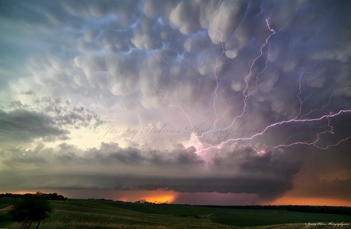 Fine Art Print of an Amazing Supercell Thunderstorm With Lightning in ...