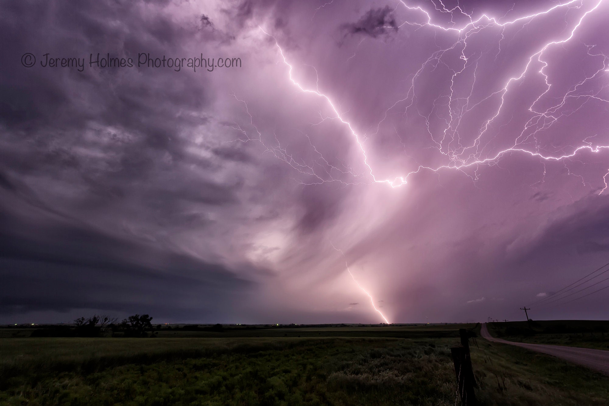 Lightning Streaks Across a Night Sky in the American Plains Fine Art ...