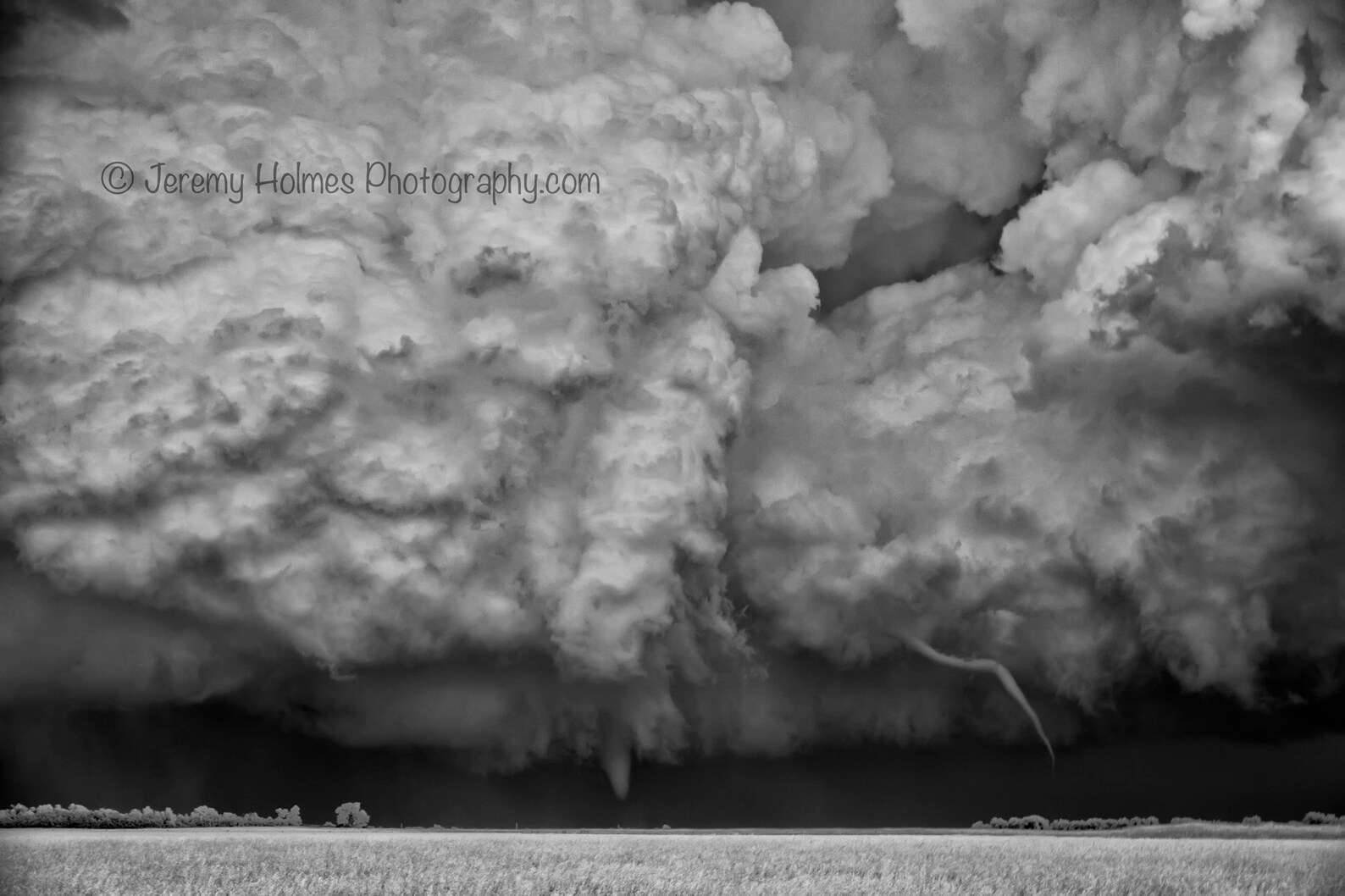 South Dakota Supercell Thunderstorm With Two Tornados Fine Art Black ...