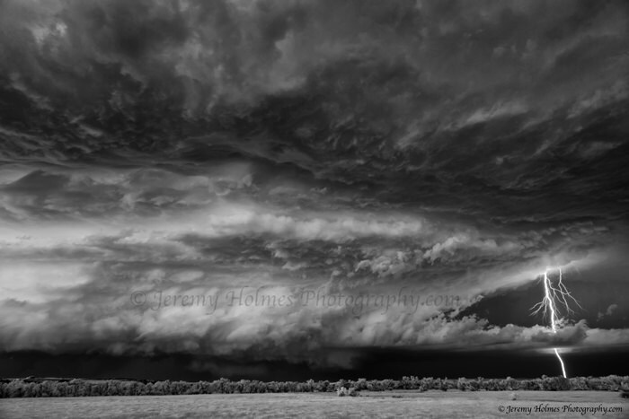 Black and White Fine Art Print of a Supercell Thunderstorm With ...