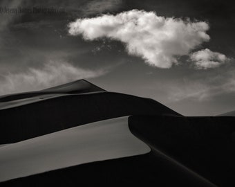Black and white sand dunes fine art photography wall art print taken in Colorado