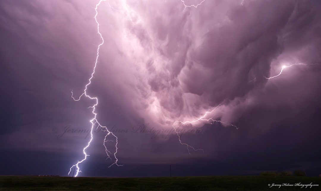 Fine Art Print of an Amazing Supercell Thunderstorm With Lightning at ...