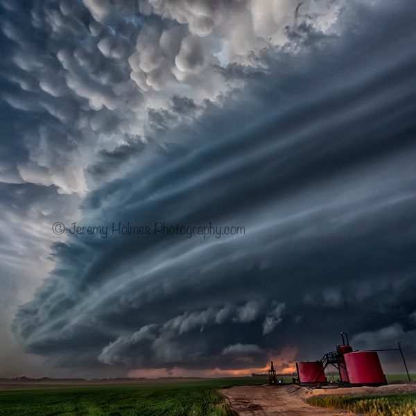 Kansas supercell thunderstorm with mammatus clouds fine art photography print