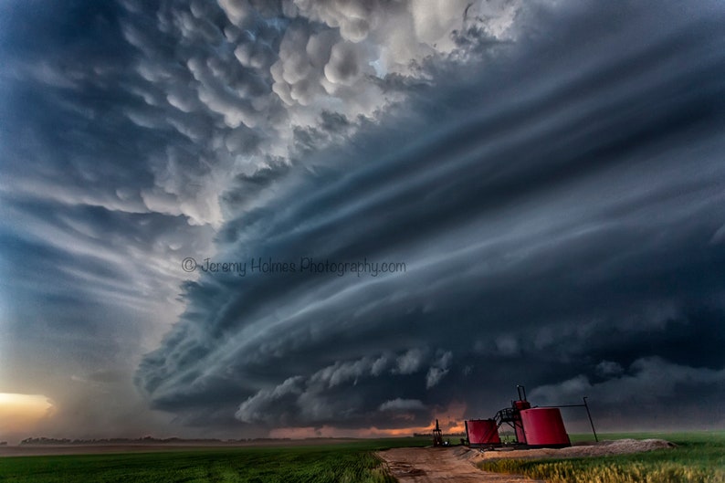 Kansas supercell thunderstorm with mammatus clouds fine art photography print image 1