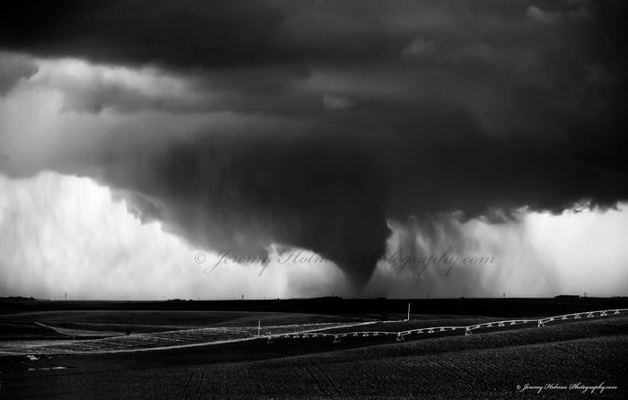 Black and White Fine Art Print of an Amazing Supercell With Tornado in ...