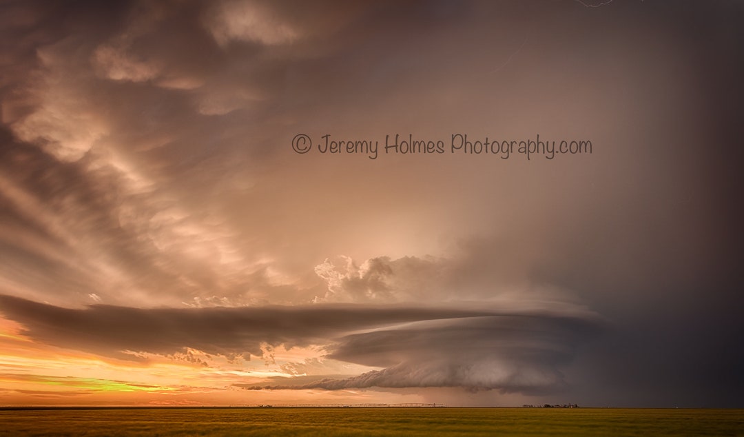 Kansas Supercell Thunderstorm Artwork at Sunset Taken in Leoti Kansas ...