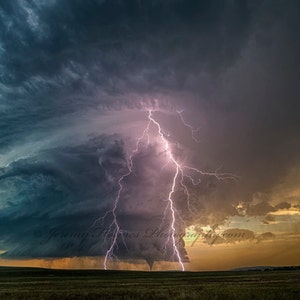 The Most Amazing supercell thunderstorm with a tornado and lightning in Mullen Nebraska fine art photography print