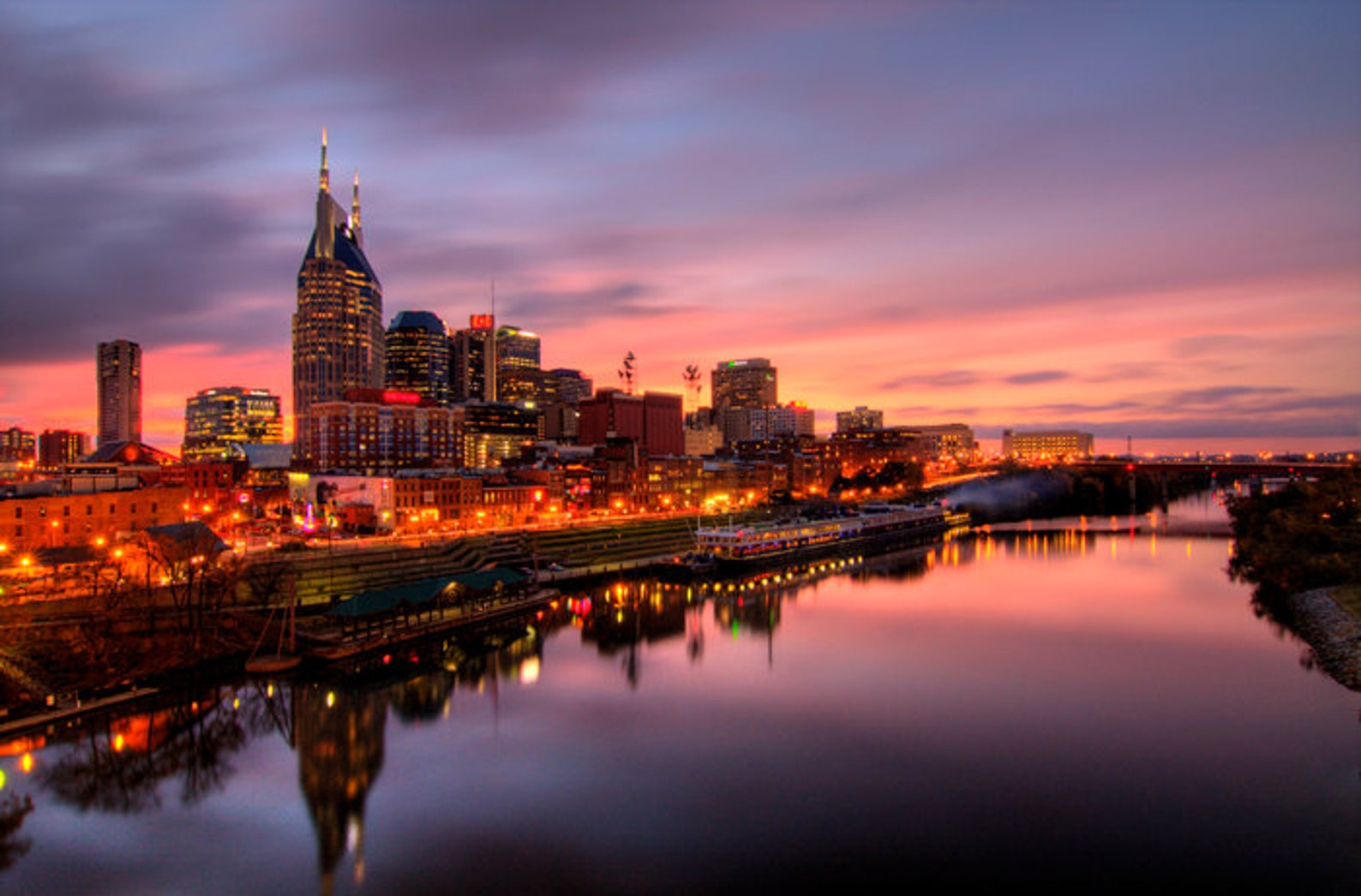 Nashville Tennessee Skyline fine art print Beautiful sunset | Etsy