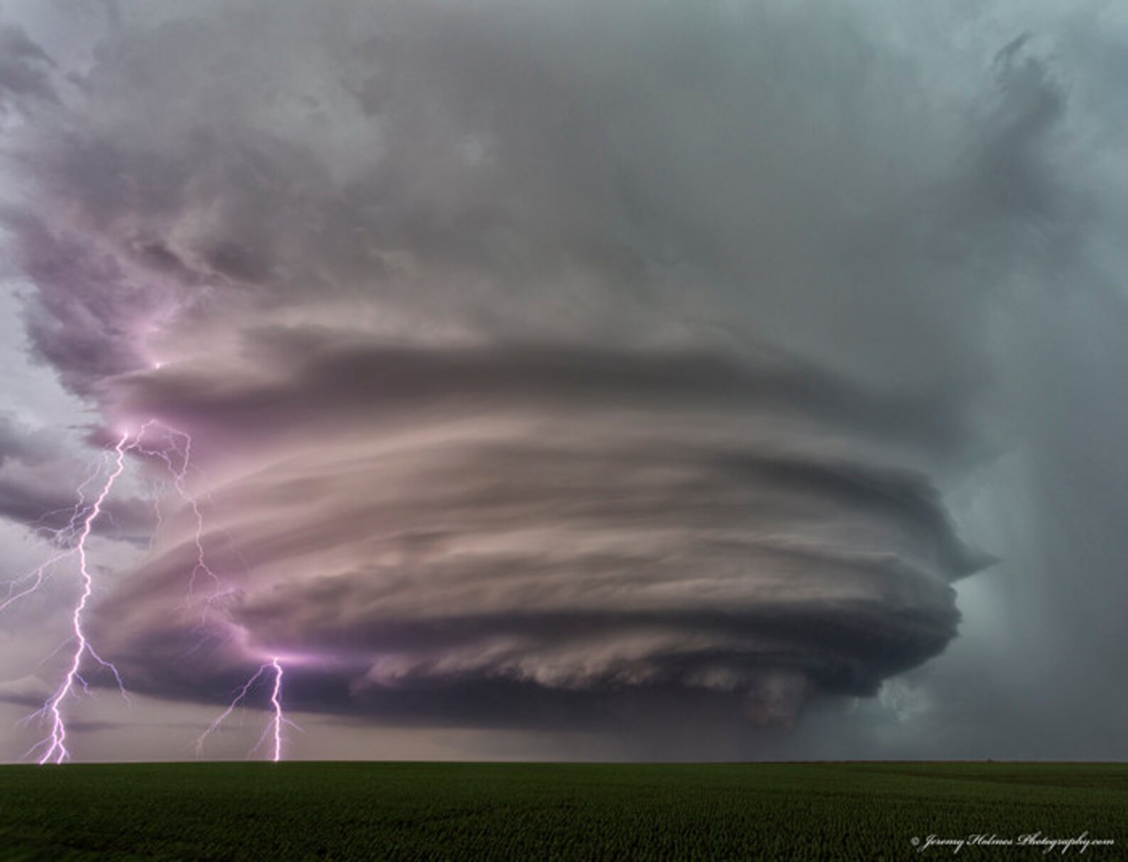 Fine Art Print of a Supercell Thunderstorm With Lightning in West Point ...