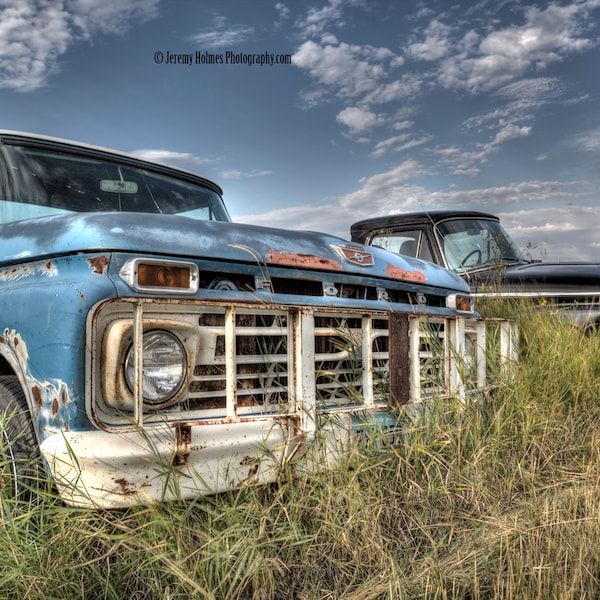 Ford pickup trucks fine art photography print or metal wall art perfect for the garage wall