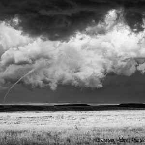 South Dakota tornado fine art black and white photography print