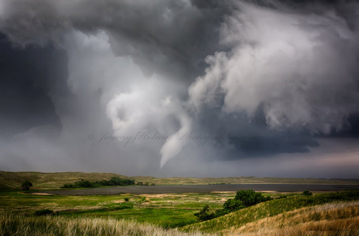 Fine Art Print of an Amazing Supercell Thunderstorm With a Tornado in ...